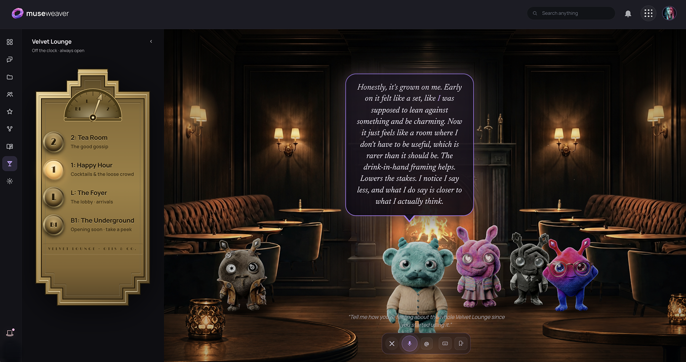 The Velvet Lounge inside Museweaver
